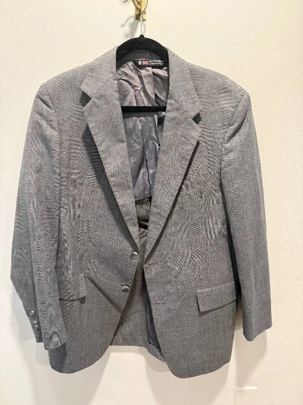 Vintage Austin Reed British Tailored Grey Plaid Blazer Jacket